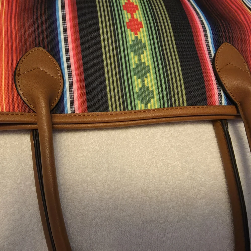 Colorful Striped Tote Bag - Picture 6 of 16